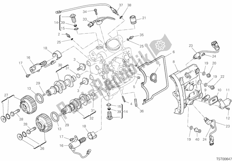 Tutte le parti per il Sistema Di Fasatura Testa Orizzontale del Ducati Diavel 1260 2019